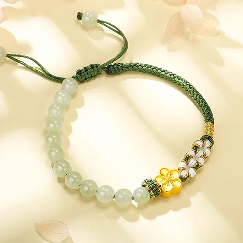 Sand Golden Color Beads DIY Accessories For Bracelets Jewelry Necklace Cute Romantic Peach Plum Blossom Not Easily Fade