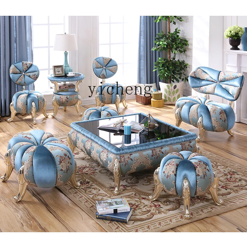

YXY Balcony Living Room Leisure Table and Chair Embroidered Fabric Dressing Stool