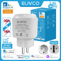 EWelink Smart WiFi Socket,16/20A Smart Plug,With Timing/Power Monitoring Function, Supports Google Home Alexa Voice Control