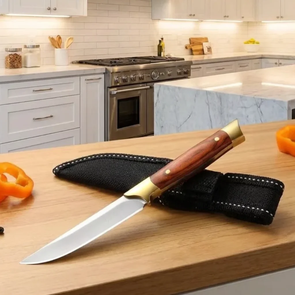 Cuchillo Multiusos de Acero de - Camping Cooking Knife With Sheath reseña y precio