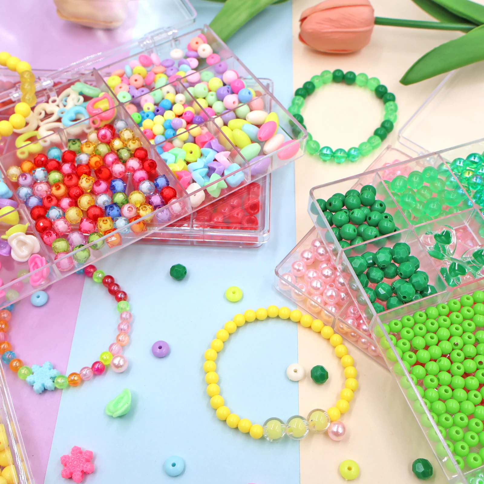 1 set of new bead bracelets with casual and cute styles, various DIY matching styles, cartoon small patterns, girlish style, jew