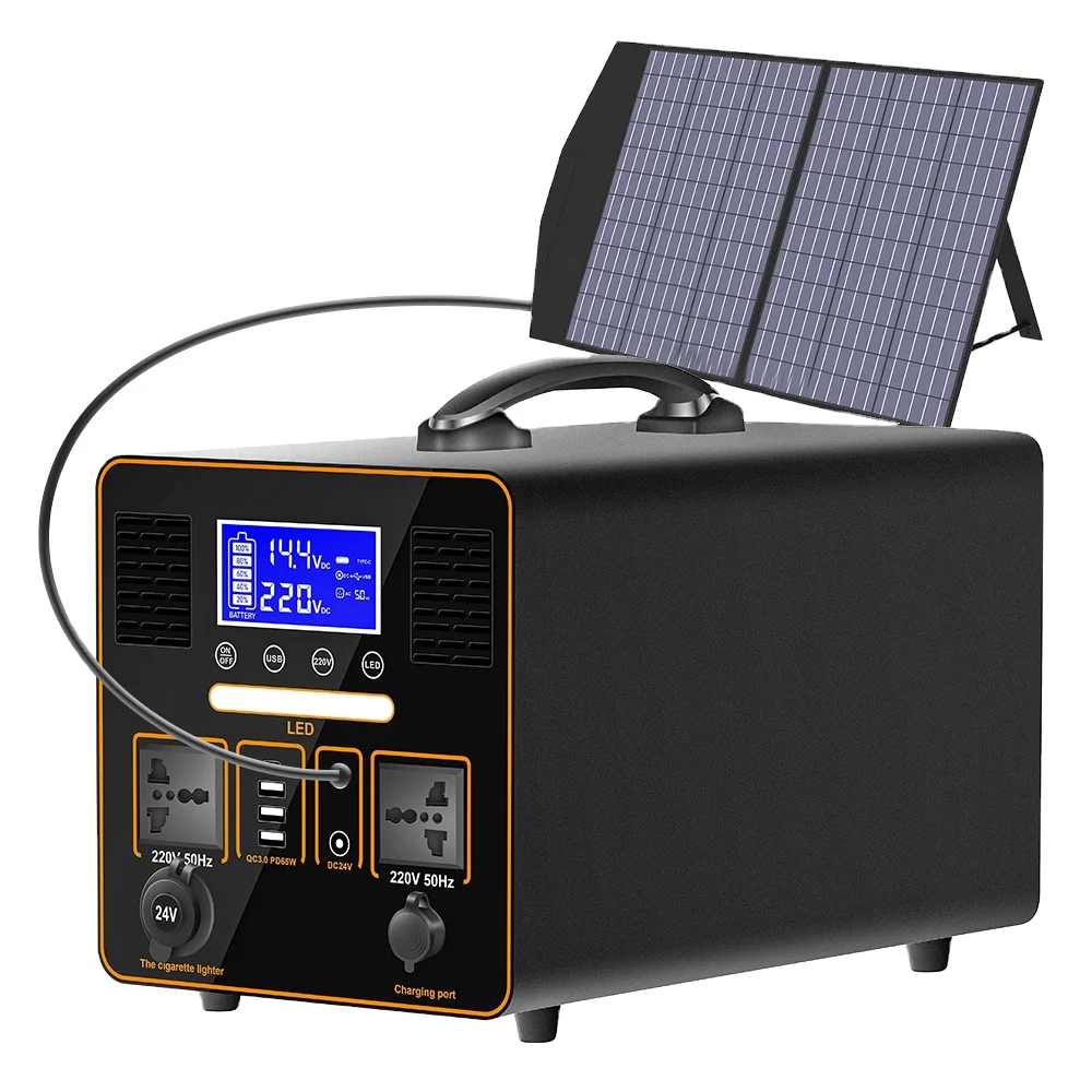 

outdoor camping 3000w portable power station solar generator