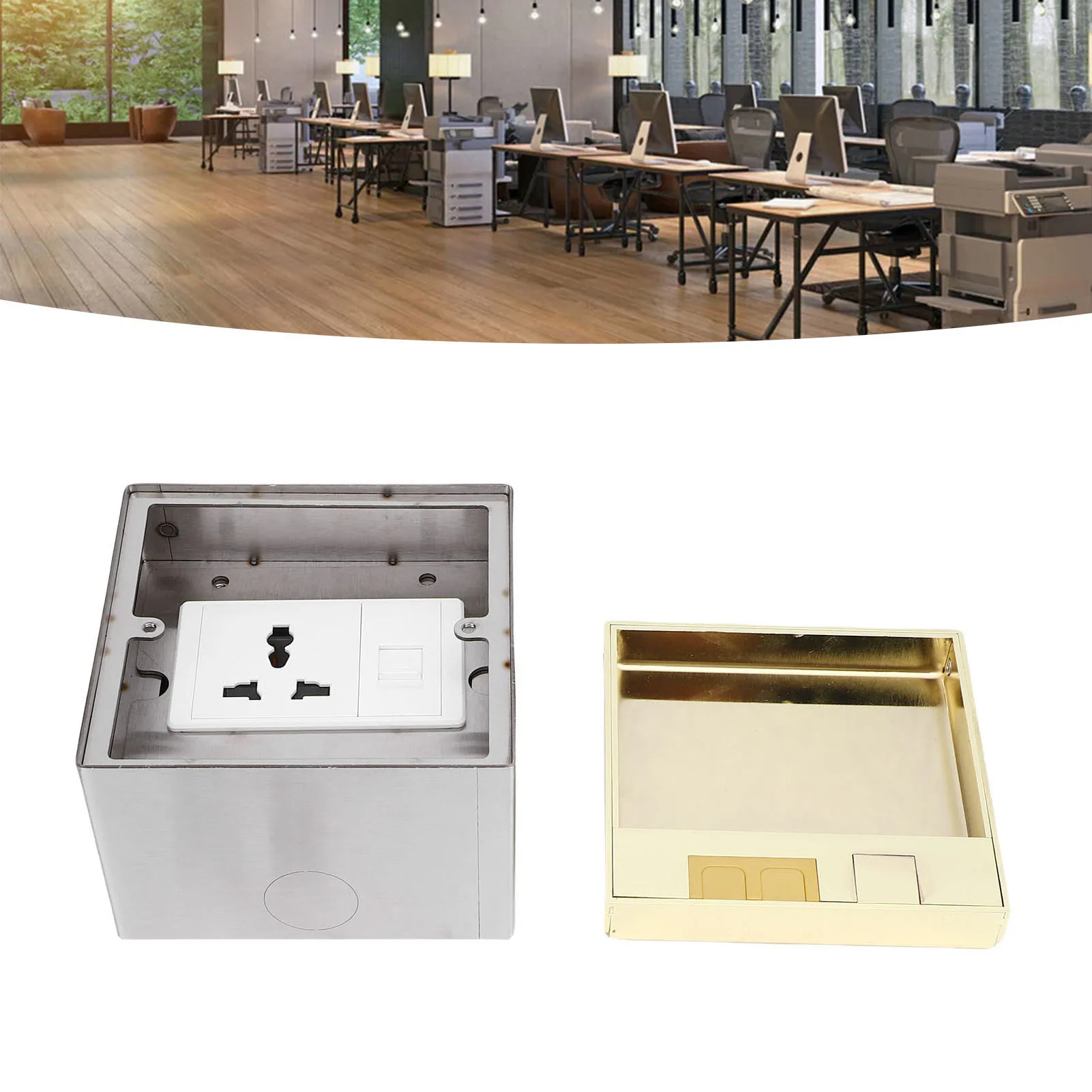 

4000W Recessed Floor Socket 3 Prong and Net Port Embedded Floor Outlet for Shopping Malls Home Decoration Floor Outlet