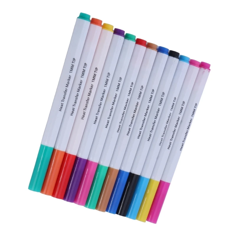 12 Farben Sublimationsmarkerstift 0,5 mm 1 mm 2 mm Spitze Wärmeübertragungsmarker Geschenk Y3ND