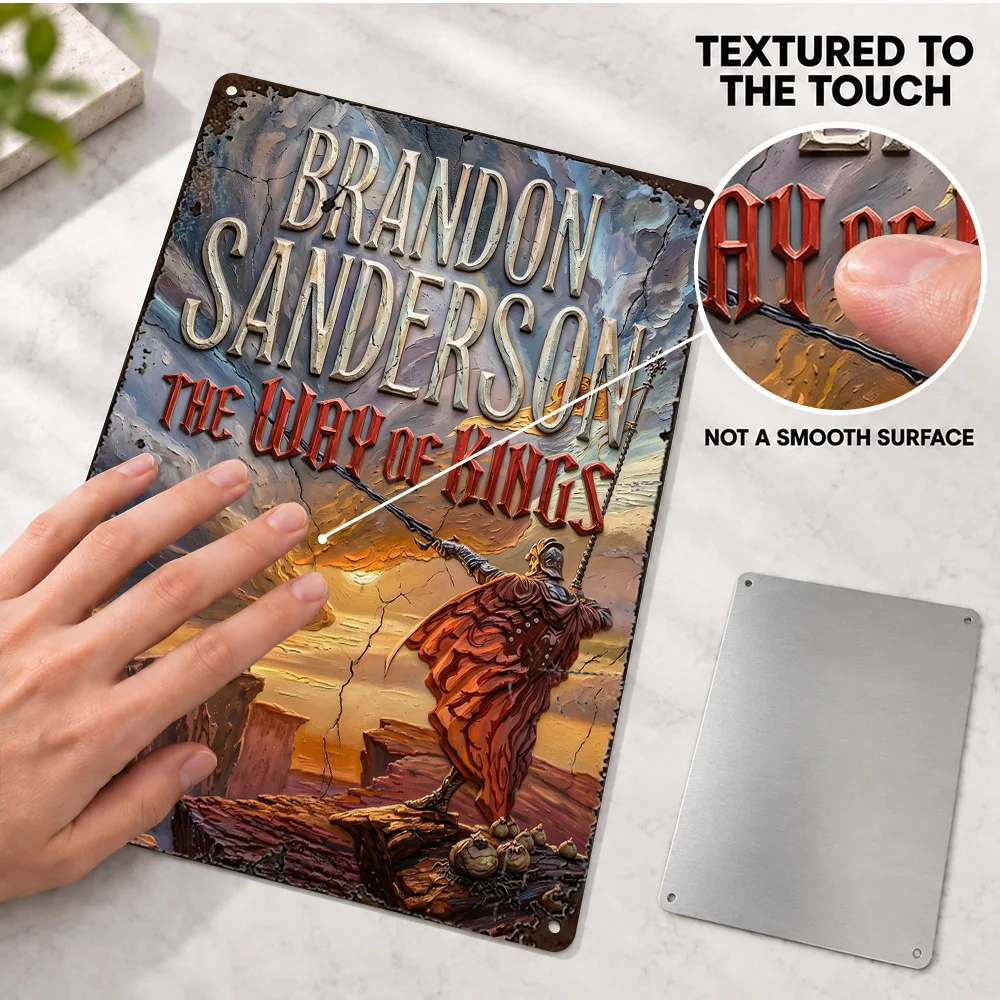Brandon Sanderson The Way Of Kings Printed Poster Personalized Aluminum Metal Sign Graphic Wall Art For Library Reading Corner