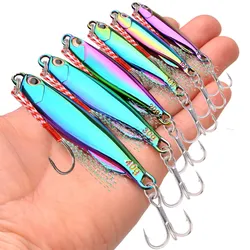 1PC Metal Cast Jig Spoon 10g 15g 20g 30g 40g 60g 80g Lures with Hook Casting Jigging Fish Sea Bass Fishing Lure Artificial Bait