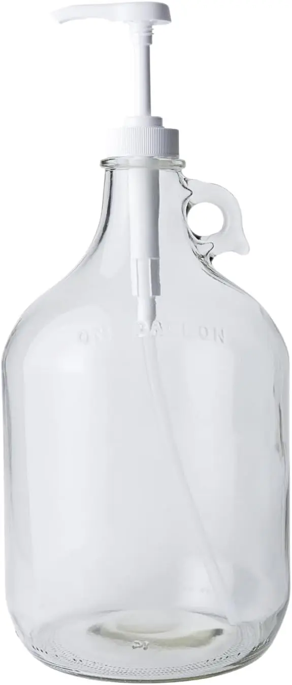

1 Gallon Glass Laundry Detergent Dispenser with Airtight Pump and Non-Slip Base