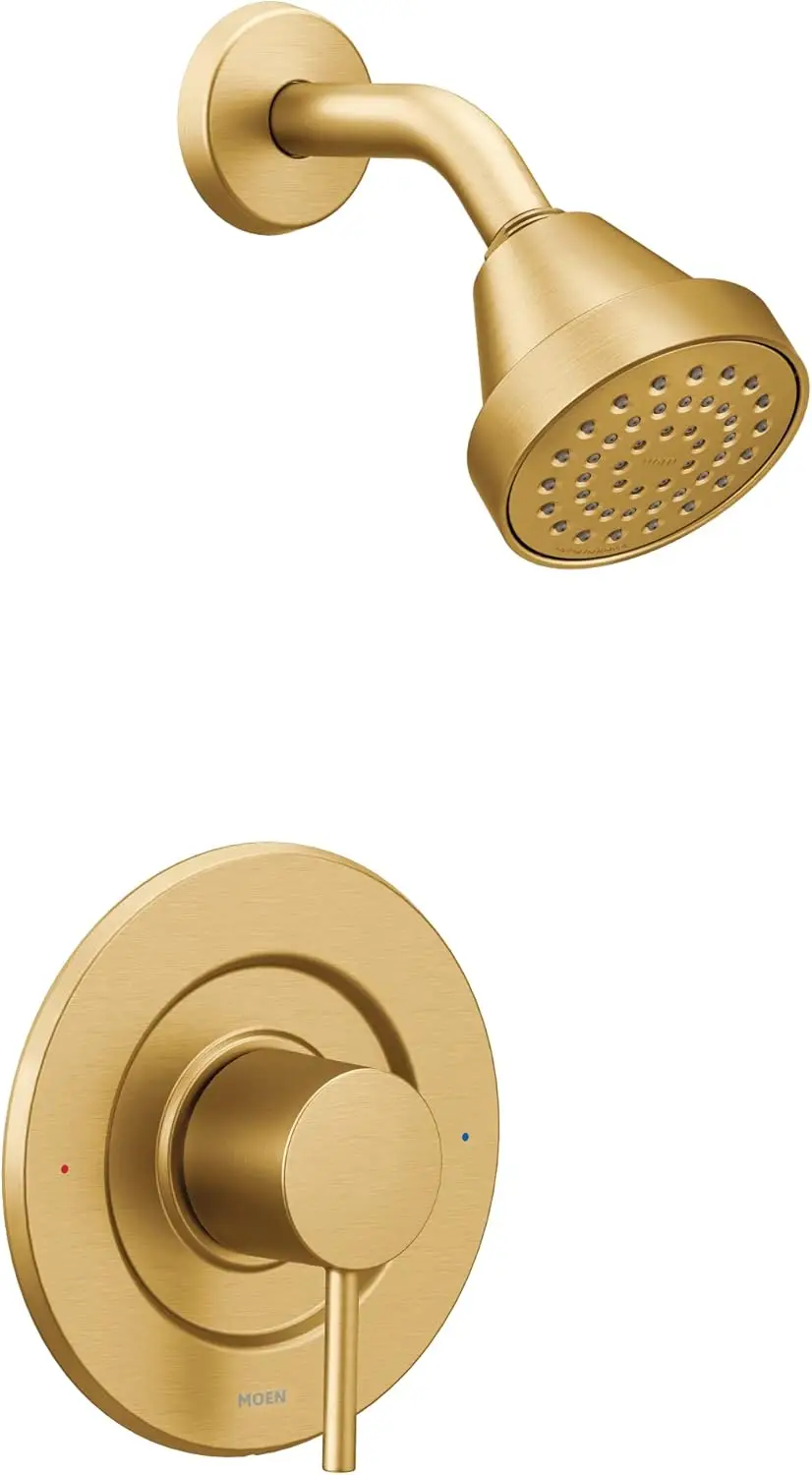 

Align Brushed Gold Pressure Balancing Modern Shower Trim Kit with Showerhead and Shower Lever Handle