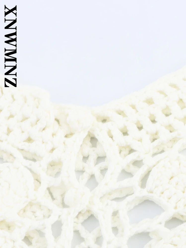 XNWMNZ 2025 ملابس النساء الصيفية موضة بوهو بلا أكمام ياقة ميدي مطوي فستان أنيق عطلة امرأة بيج فساتين بسيطة