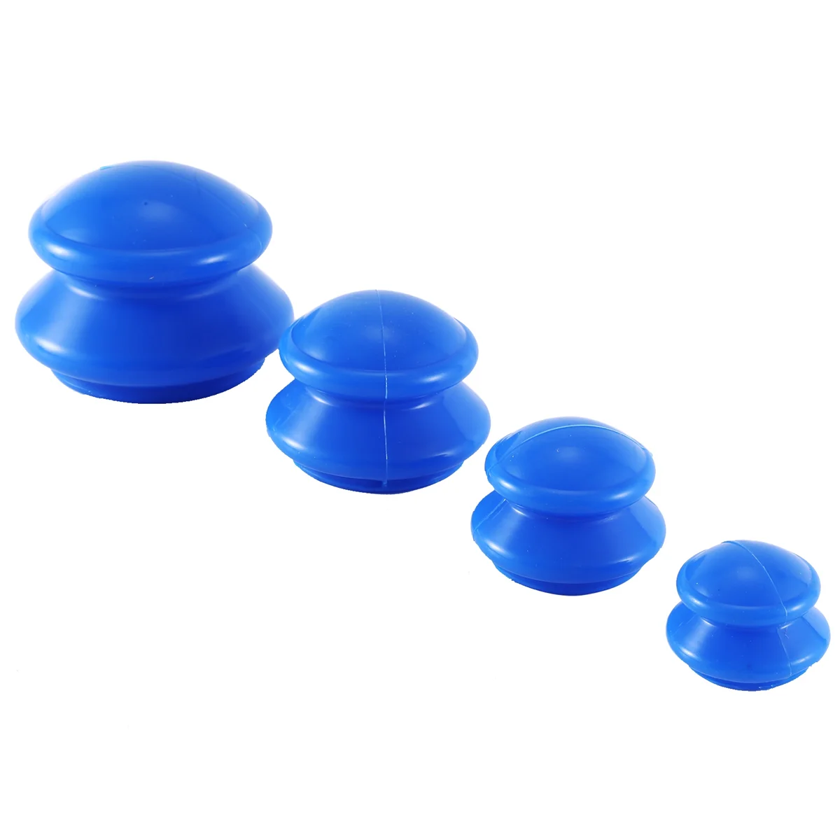 Ventouse-latas de vacío azules de silicona para masaje, Ventouse anticelulitis, terapia física, dispositivo de cuidado de la salud, 4 piezas