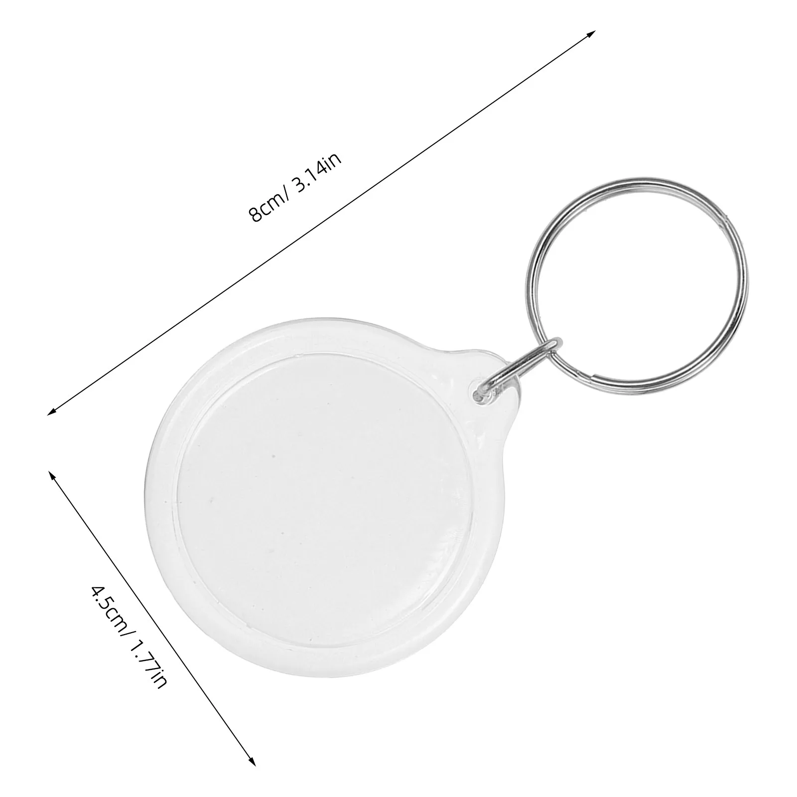 120Pcs Clear Acrylic Photo Frame Keyrings Circle Blank Insert Keychain DIY Picture Keyring Travel Gift Acrylic Photo Keychain