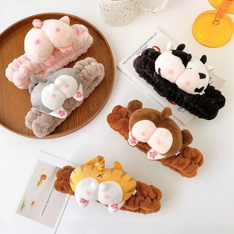 Cute animal Buttocks hair band women man face washing headband