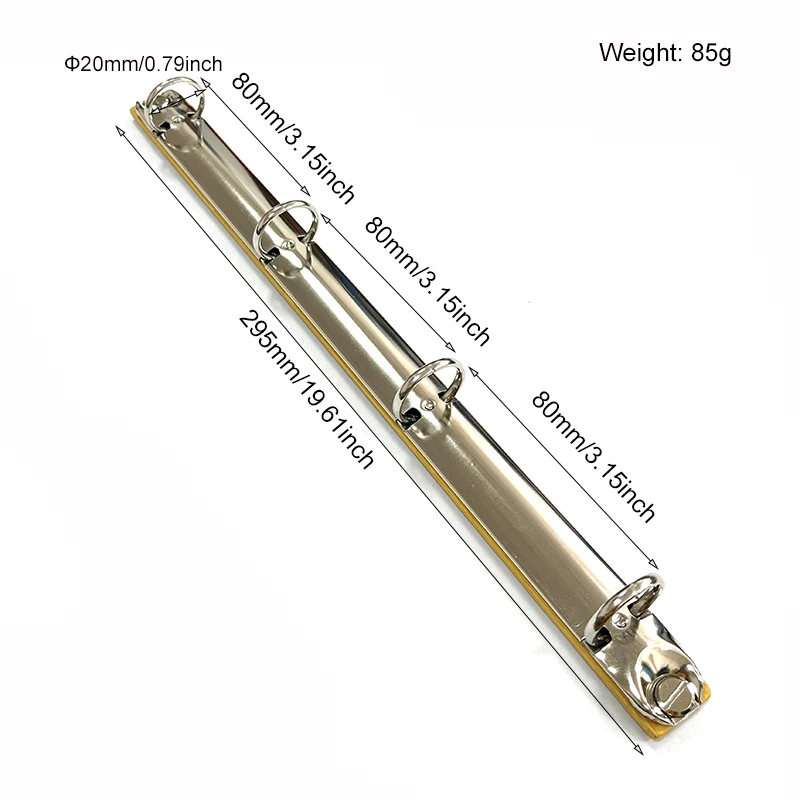 A4 Metall-Ringbinder-Clips mit Bambus-Rückwand 4 Abnehmbare Schnallen Loseblatt-Bindungsstreifen für Datenbücher Alben Notizbücher – Detail 1