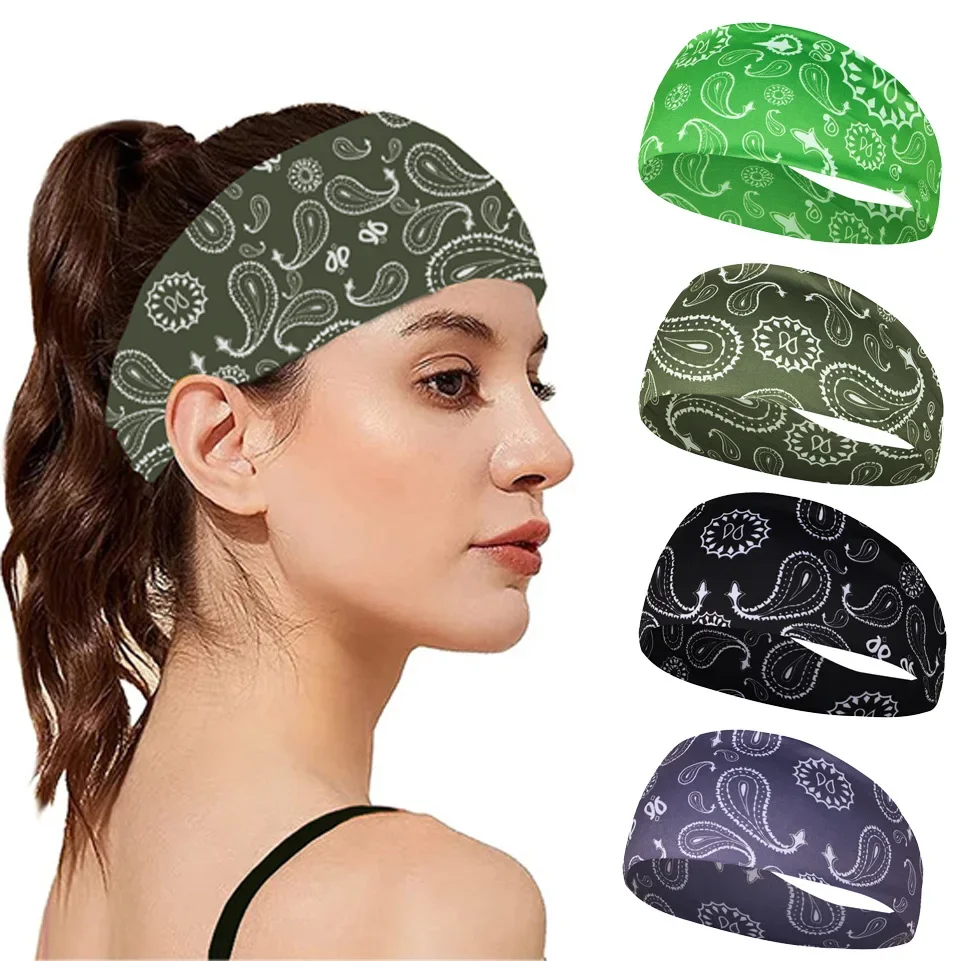 Sports Headband Men Women Elastic Sports Sweatband Candy Colors Breathable Fitness Gym Running Tennis Headwrap Yoga Hair Bands