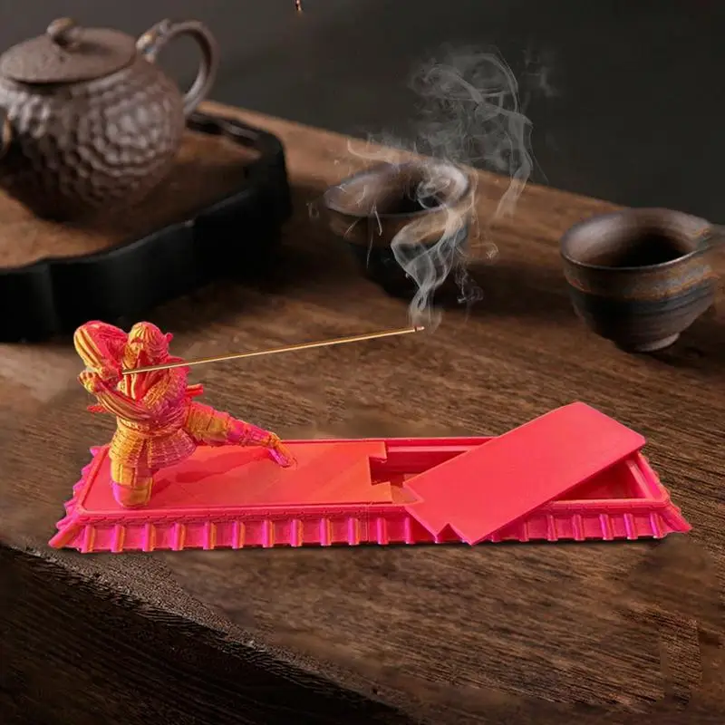 3D Printed Incense Holder 3D Printing Sticks Incense Burner Tea Pet Warrior Statue Incense Burner For Meditation Creative