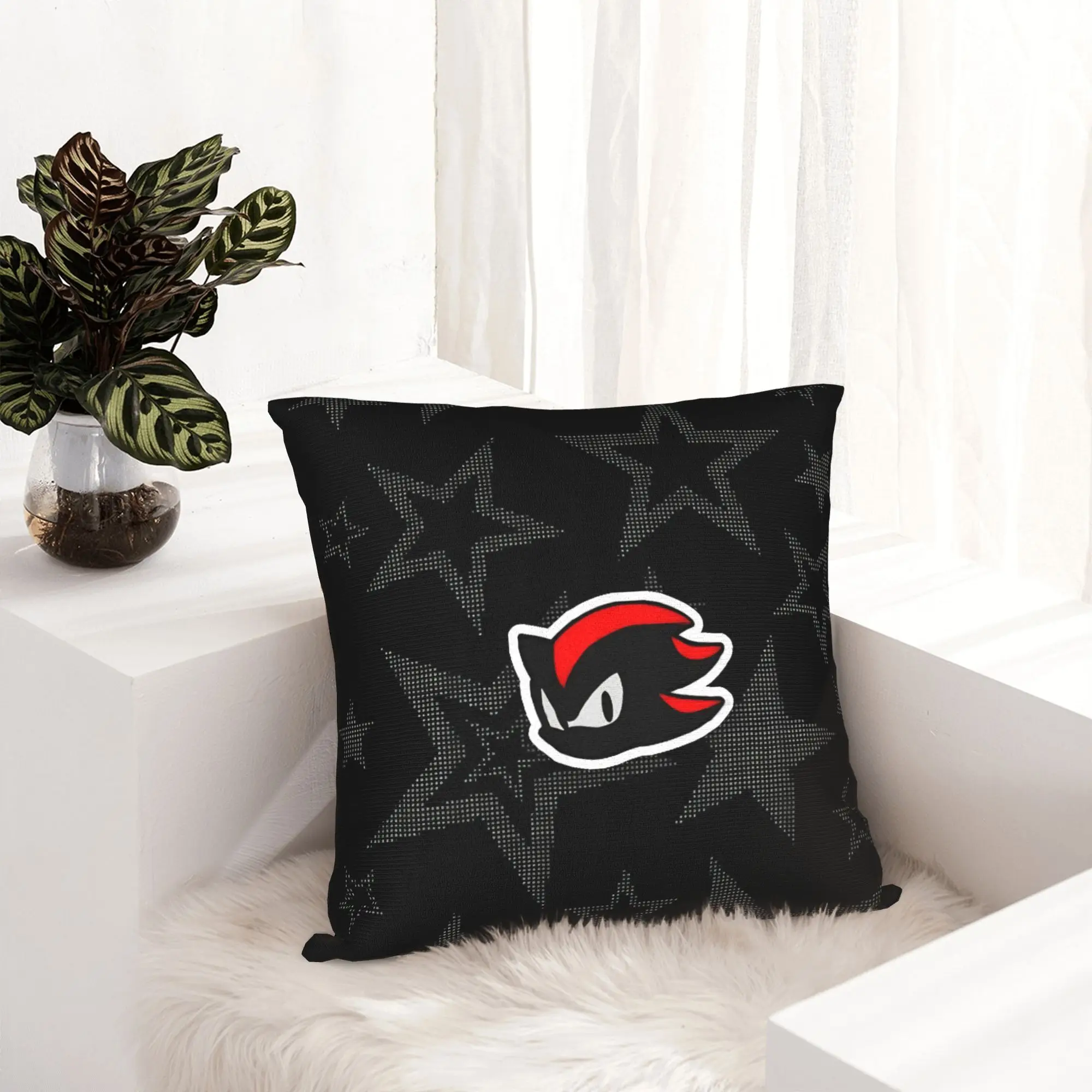 Shadow The Hedgehogs Pillowcase Double-sided Printing Cushion Cover Gift Cartoon Pillow Case Cover Home Square