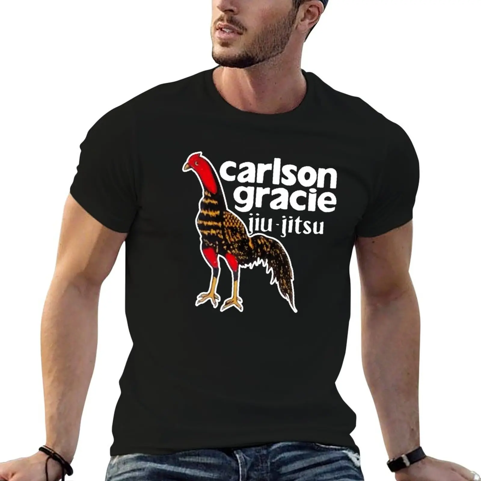 

Carlson Gracie Team Logo Rooster T-Shirt funny t shirts dark humor t shirts for man pack white T-Shirt