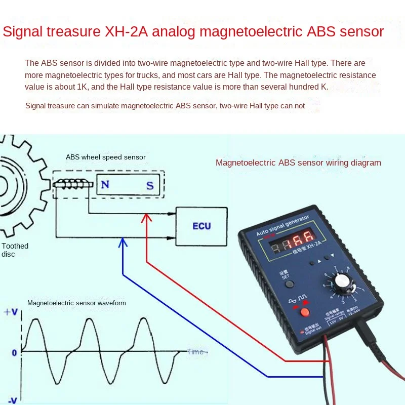 Portable Auto Vehicle Signal Generator Car Hall Sensor And Crankshaft Position Sensor Signal Simulator Meter 2Hz To 8KHz 12-24V