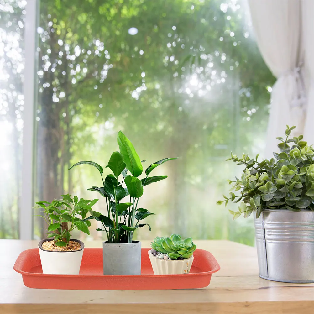 

4 Pcs Water Tray Rectangle Planter Saucer Drip for Plants Thicken Trays Plastic Flower Pot Saucers Plate Garden Dishes