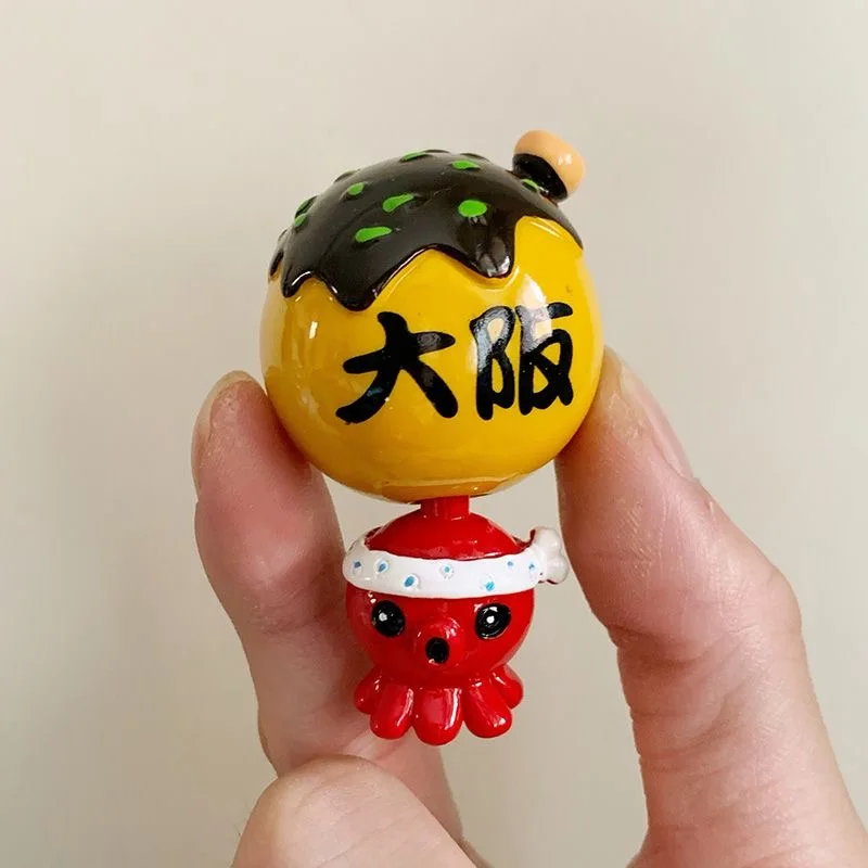 Japanese Tourist Fridge Magnets Cartoon Souvenir Takoyaki Izakaya Osaka Mount Fuji Japan Map Fushimi Inari Resin Home Decoration view 3