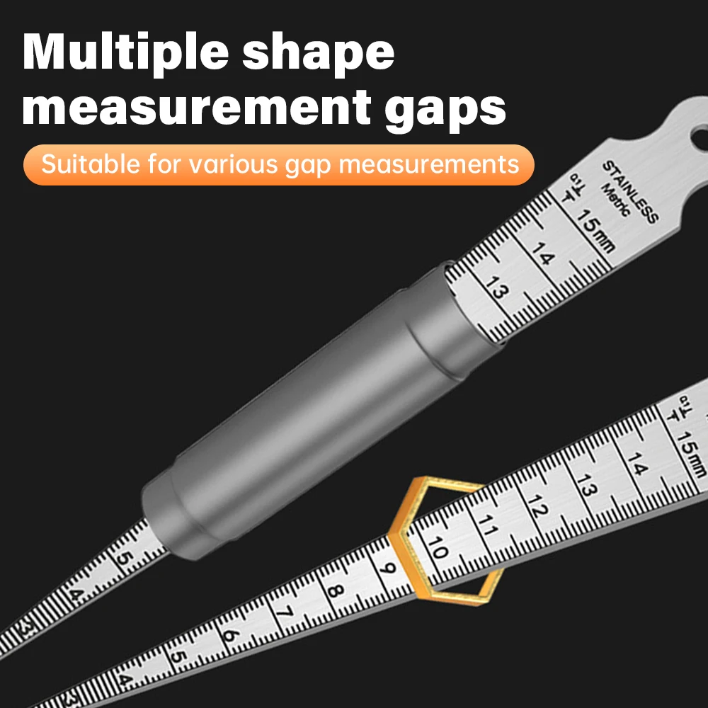 High Precision Taper Gauge Feeler 0-15mm Stainless Steel Gap Hole Measuring Tool Wedge Aperture Scale Inner Diameter Ruler