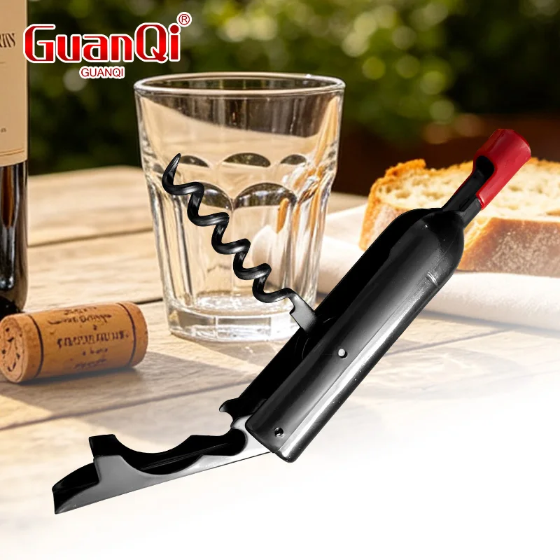 Multi Functional Creative Red Wine Bottle Opener Portable Beer Bottle Opener Red Wine Bottle Shape Refrigerator Sticker