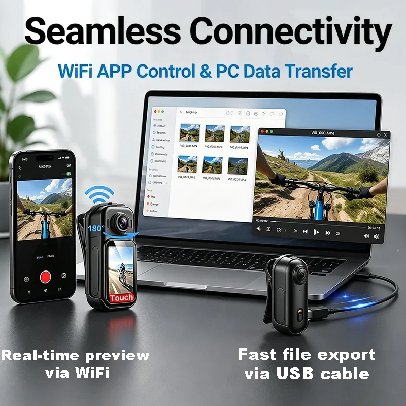 New 4K/1080P HD Portable Mini WiFi Action Camera Wearable Body Camera Sports Video Recorder Charging Case For Motorcycle Diving