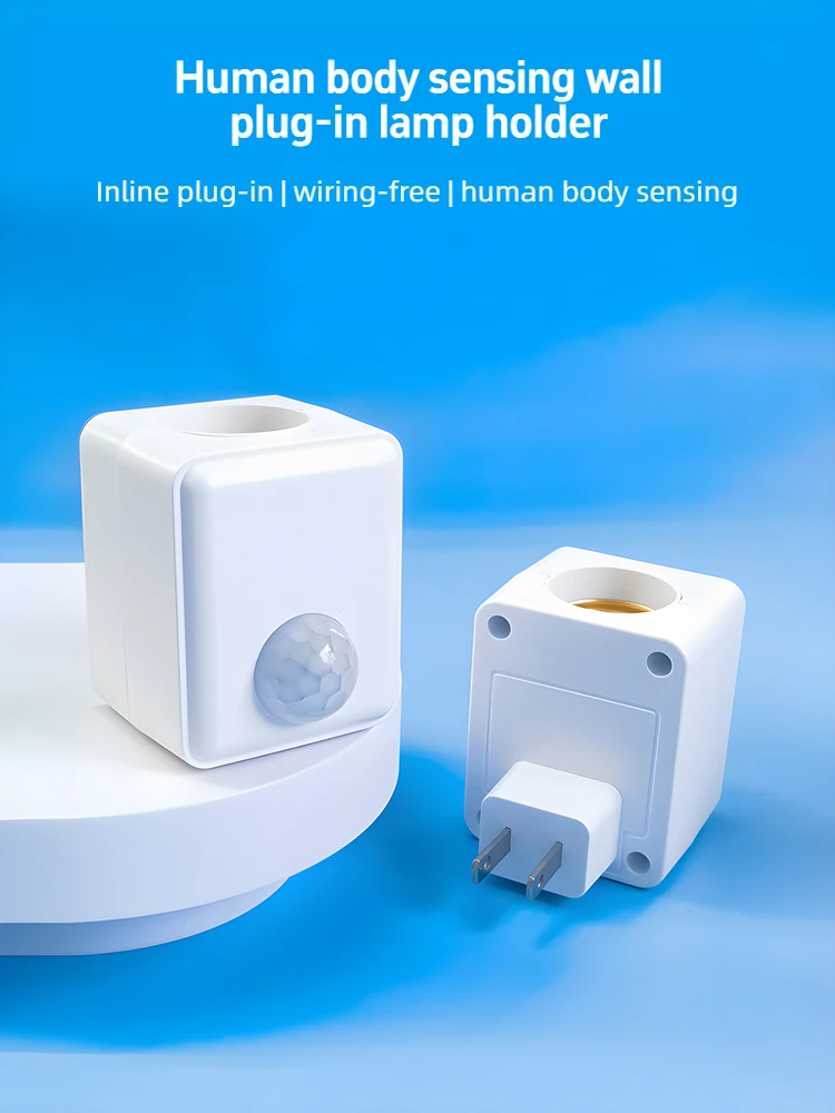 AC110-240V Wall Mounted LED Human Infrared Sensor Lamp Holder Intelligent Delay E27 Screw Port Sensor Lamp Head Adapter