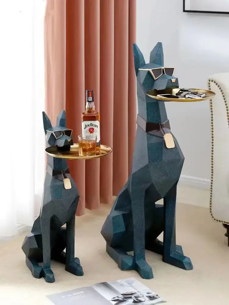 HotLarge, Creative, Floor-to-ceiling, Gentleman Dog, Ornament Light Luxury Living Room Decoration TV Cabinet, Home, Tray, New Ho