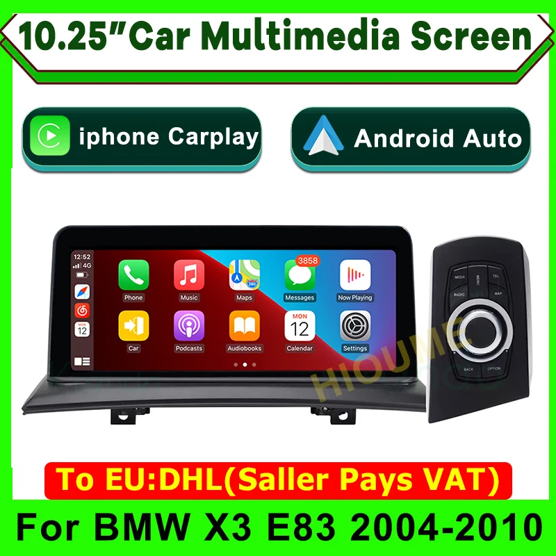 

10.25" Wireless Apple CarPlay Android Auto Car Multimedia For BMW X3 E83 2004 - 2010 Head Unit Rear Camera Touch Screen