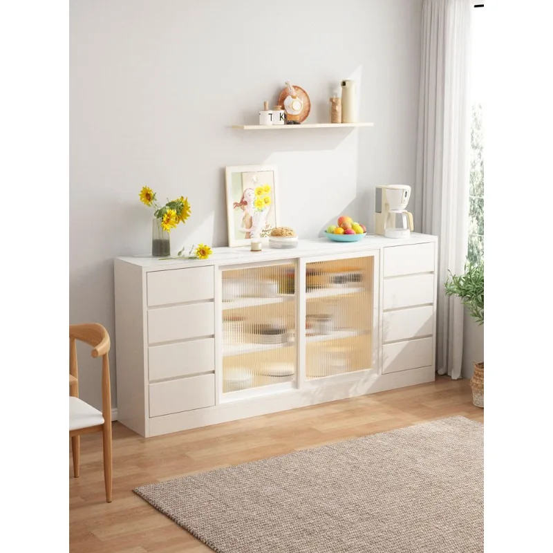 Slate dining side cabinet modern simple integrated wall kitchen storage storage cabinet tea cabinet sliding door chest cupboard