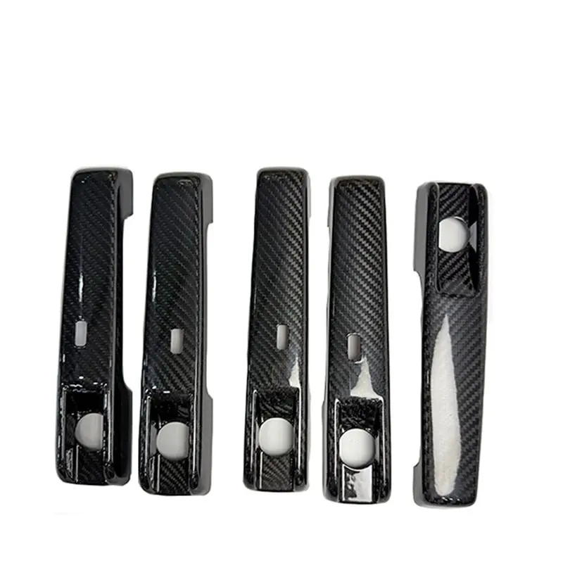 A99F-For Mercedes Benz G-Class W465 G63 G55 G500 25-26 5Pcs Real Carbon Exterior Door Handle Cover Trim With Induction Hole