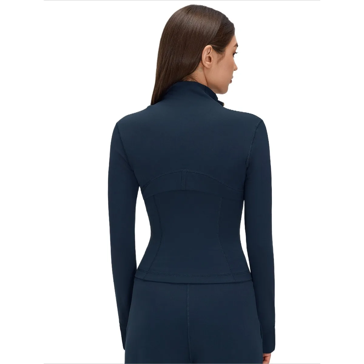 Personalized LOGO custom women's sports yoga clothes short stand-up collar zipper jacket elastic tight running fitness clothes