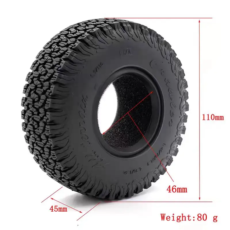 RC1.9-inch model 110mm tire SCX10 TRX4RC simulation climbing car tire KM3 tire skin