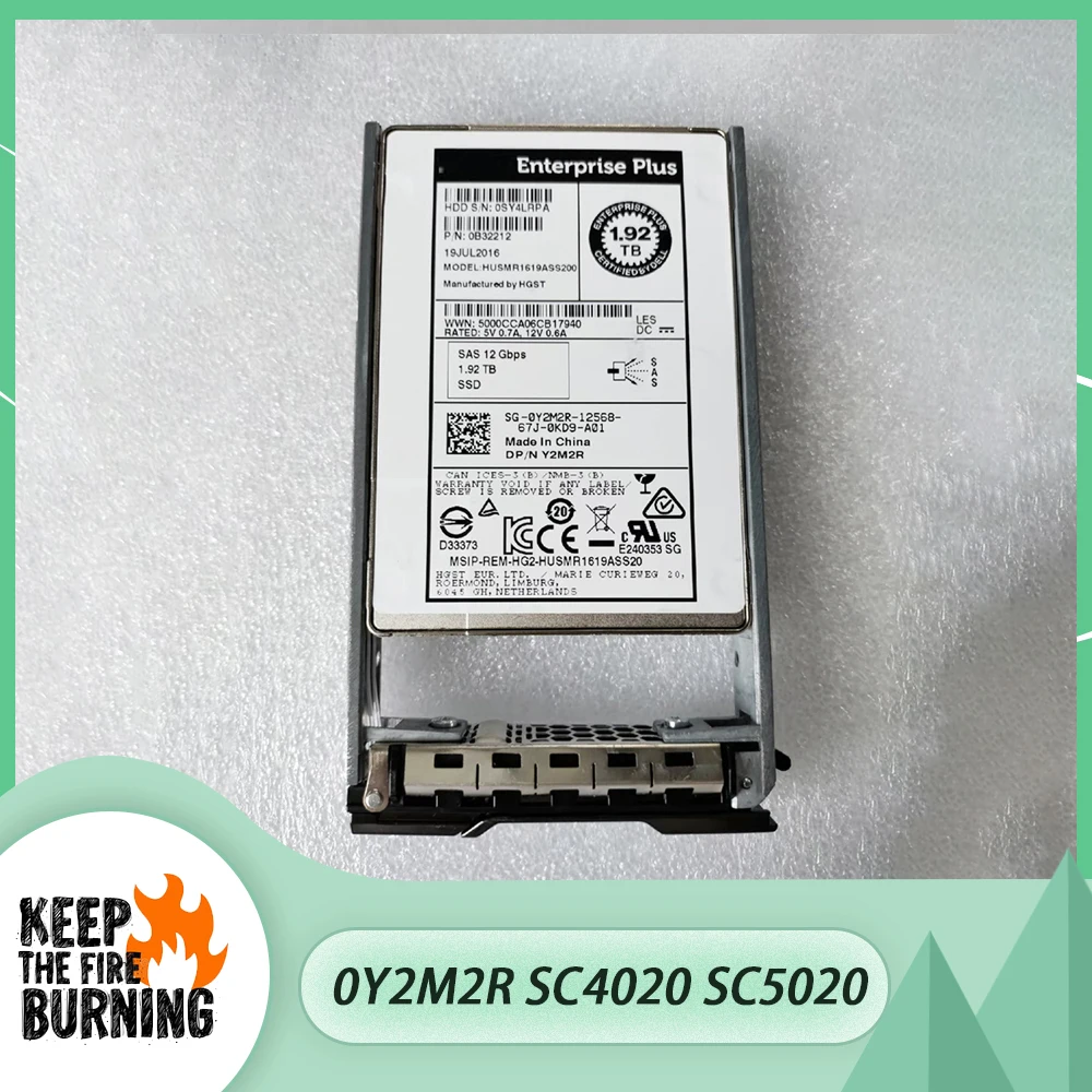 

For Dell For Compellent 1.92T SAS SSD 0Y2M2R SC4020 SC5020 Hard Disk