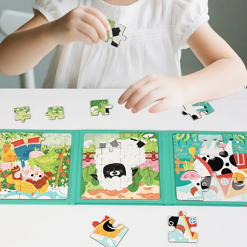 Nuovi bambini puzzle magnetico gioco bambino apprendimento precoce frutta animale traffico cognizione giocattolo educativo regalo per i bambini
