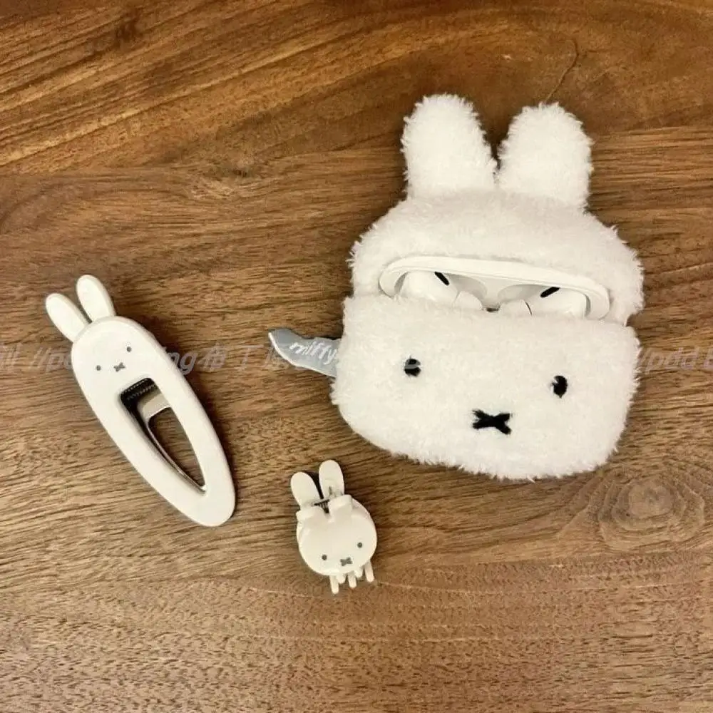 Pinza para el pelo de conejo Miffy para niña, horquilla creativa de acrílico Kawaii con un Clip, accesorios para el cabello para niños