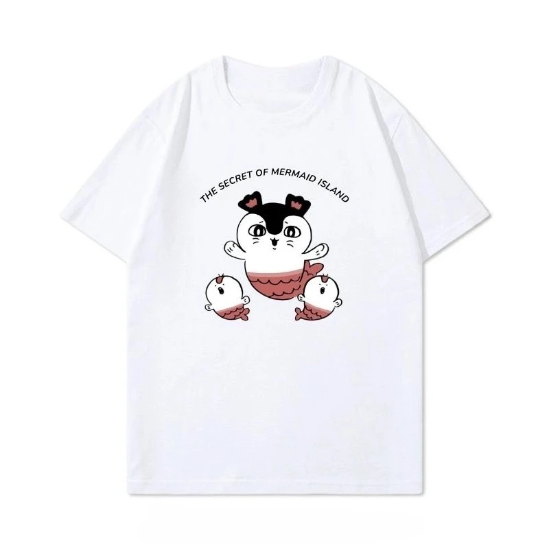 Chiikawa Cute Kawaii Anime Starry Tee Men's Women's Black Retro Cool Graphic Art Print Oversized Short Sleeve Streetwear Top