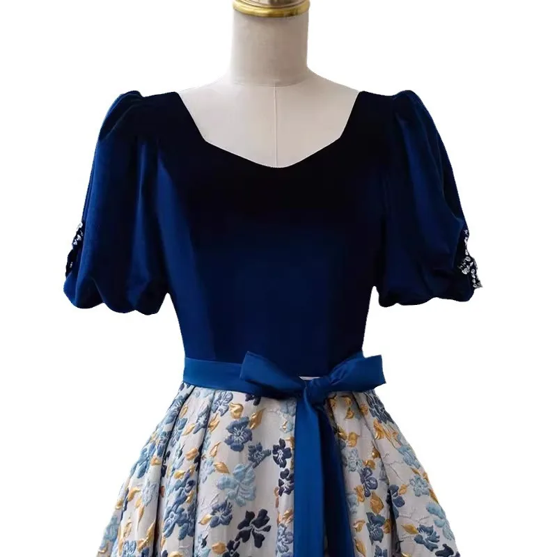 Robes de soirée longues à lacets dans le dos, manches courtes, ligne a, robe de bal en Satin, robe formelle