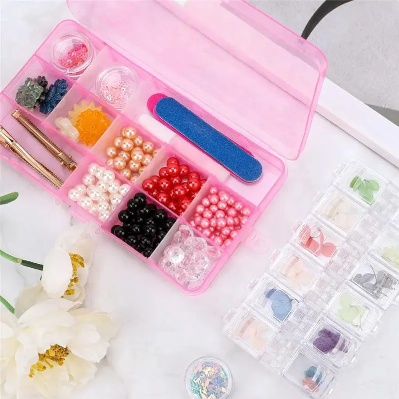 Stock Quantity Small Compartment Organizer Case Organizer Case 4PCS 15-Grid Adjustable Plastic Box With Dividers, Empty Storage