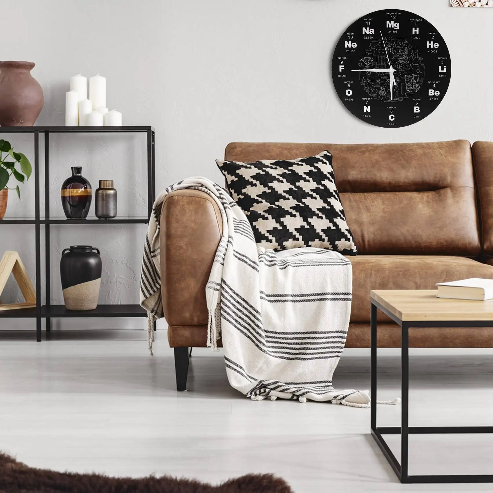 Horloge Murale Chimique pour Salle d'Exposition des Irritations, Tableau Périodique des Éléments, Art Mural, Attention ols, Cadeau pour Enseignant