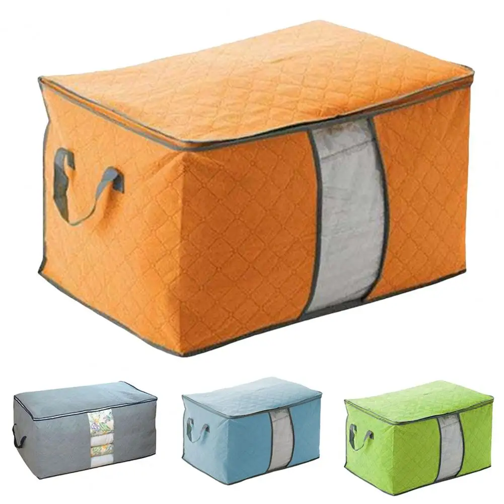 Storage Bag Box Zippered Stackable Clothes Quilts Pillows Home Organizer Pouch