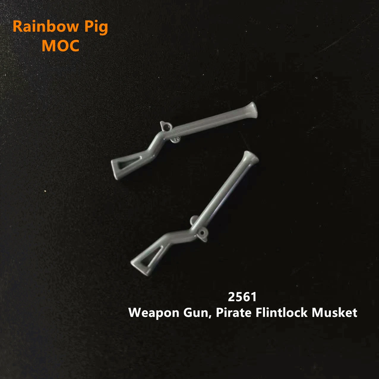 Rainbow Pig MOC Particles 2561 Weapon Gun, Pirate Flintlock Musket Building Blocks DIY Compatible Educational Tech Toys