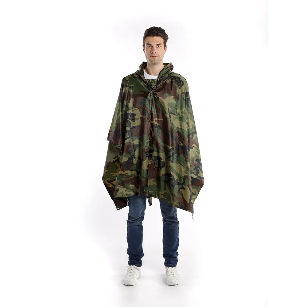 

Unisex Hooded Motorcycle Rider Rain Poncho Camouflage Design Waterproof For Outdoor Riding Commute Travel Activities