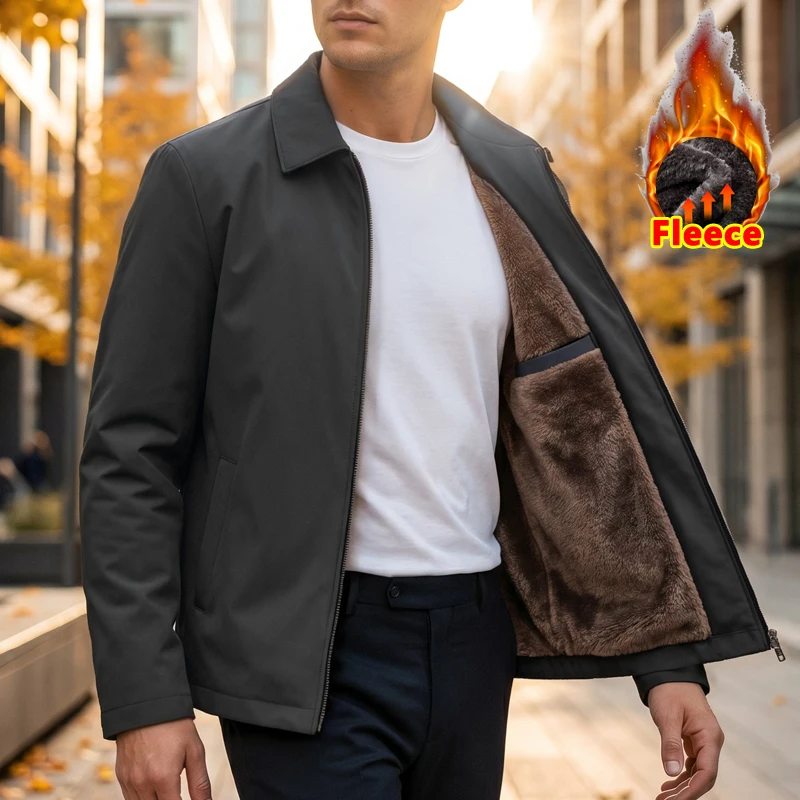 Luxury Thicken Lining Winter Jackets for Men Autumn Thick Warm Men's Winter Coat Office Dress Social Formal Outerwear Jacket Man