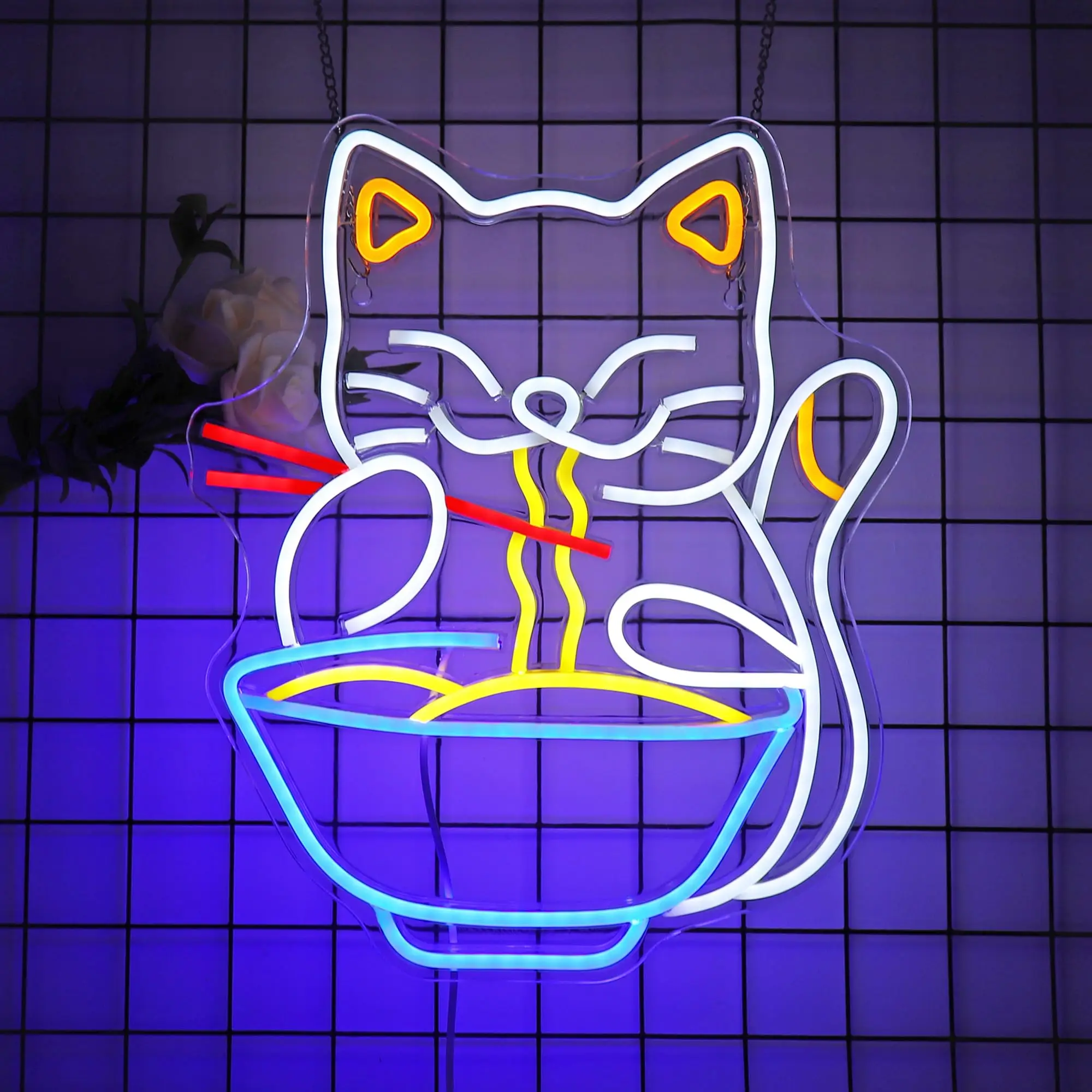 رامين النيون تسجيل المعكرونة ضوء غرفة ديكور عكس الضوء علامات Led لمطعم ديكور المطبخ قاعة الطعام نادي هدايا الحفلات #3