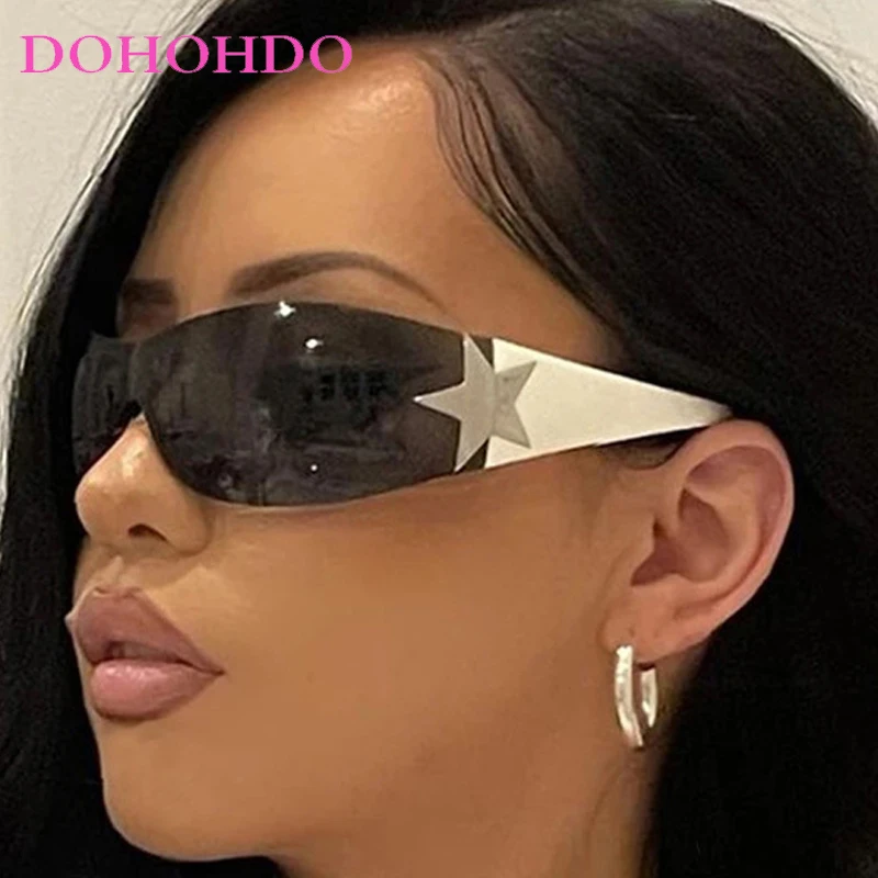 

Fashion Y2K Punk Trendy One-piece Sunglasses Women Brand Designer Eyeglass Man Outdoor Sports Cycling Windproof Goggles UV400