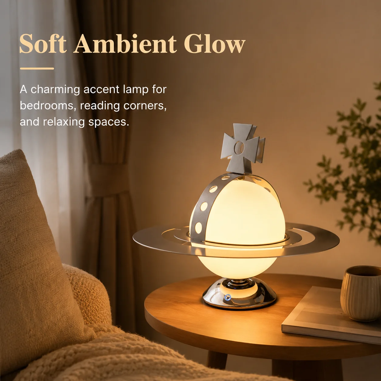 Saturn Planet Table Lamp Modern Minimalist LED Bedside Desk Light Decor Ornament Bedroom Study Unique Birthday Gift Boys Girls