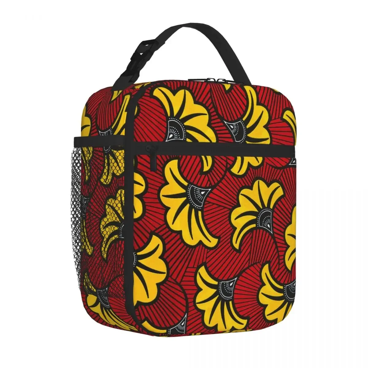 African Ankara Wax Print Insulated Lunch Bag for Women Children Leakproof Food Boxes Thermal Lunch Box Tote