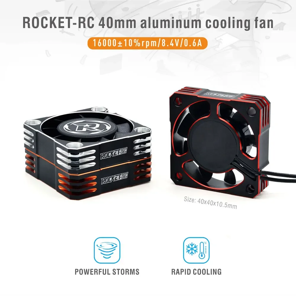 ROCKET-RC 30mm 35mm 40mm 50mm 모터 냉각 팬 금속 28000/21000/16000/10000RPM 1/10 1/8 1/12 RC 자동차 540/550/3650 장난감 부품